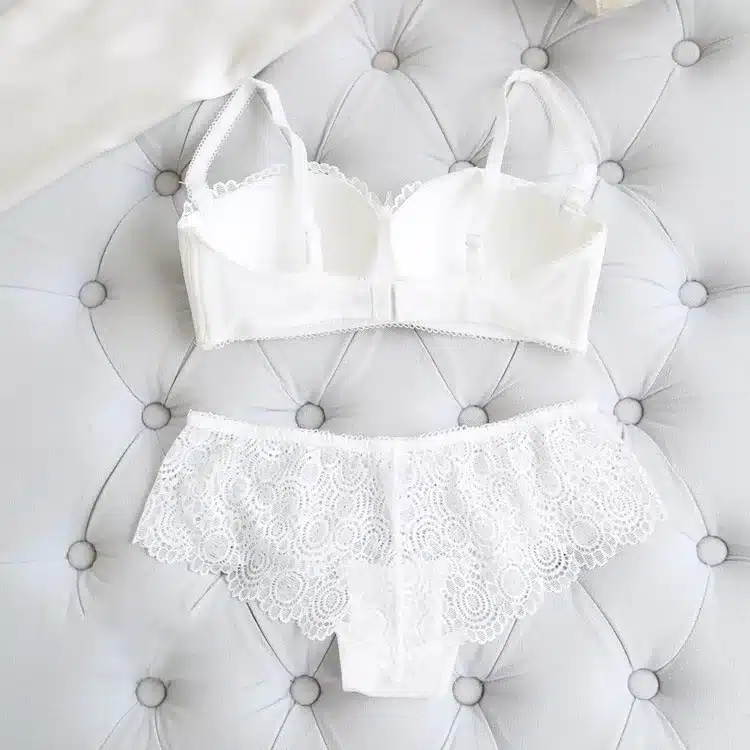Hot Sale Europe Women Underwear 1/2 Cup Sexy Lace Bra Panty Set Sexy Linen Floral Lingerie Sets Lace Push Up Bra Set JYF Brand 25