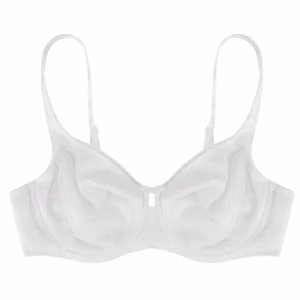 Ekouaer Brand Lace Bra Women's Unlined Brassiere Simple Crop Top Sexy Intimate Underwear Bra Black White 36 38 40 42 B/C/D/DD 18