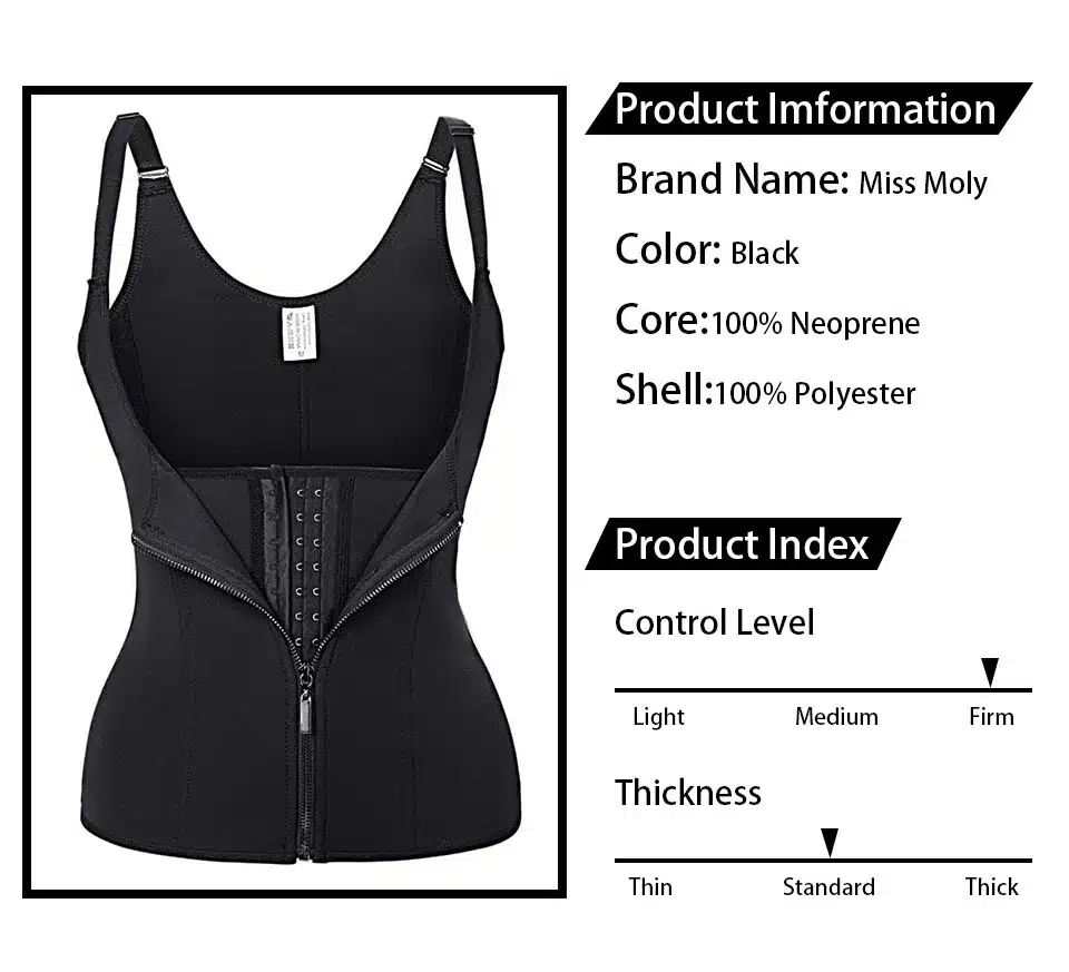 Body Shapes Black 6 Steel Boned Neoprene Sauna Sweat Vest Waist Trainer Slimming Trimmer Corset Workout Thermo Push Up Shapewear 1