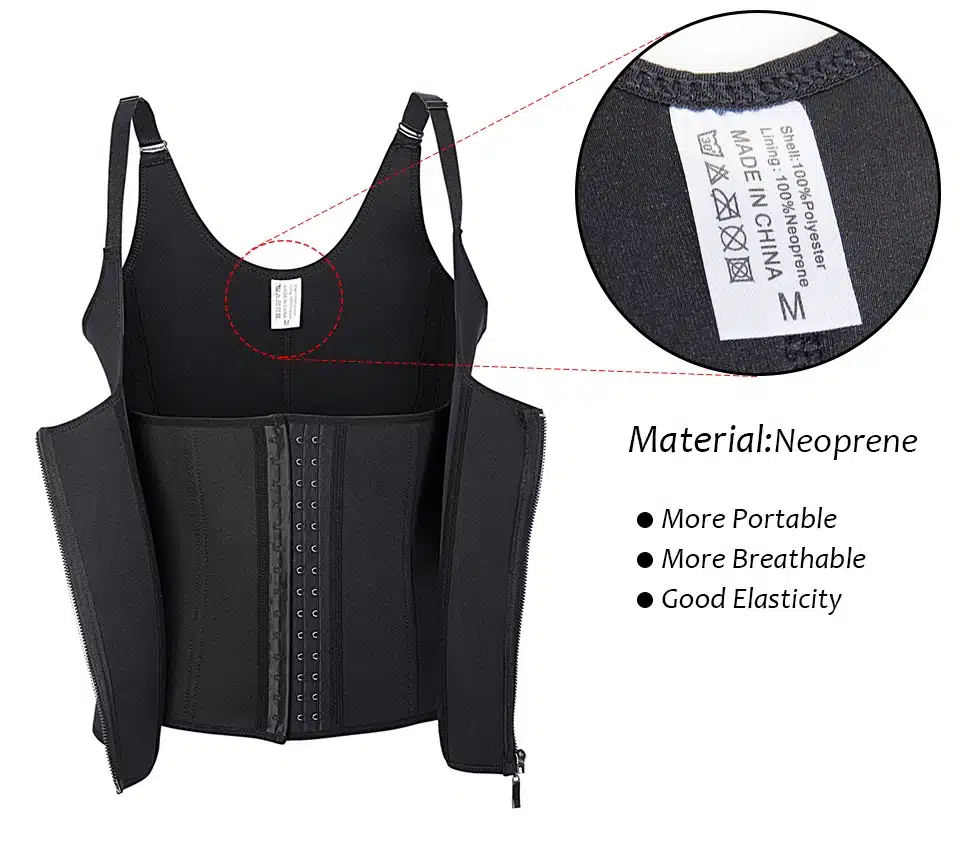Body Shapes Black 6 Steel Boned Neoprene Sauna Sweat Vest Waist Trainer Slimming Trimmer Corset Workout Thermo Push Up Shapewear 7