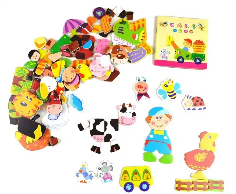 BOHS Multifunctional Educational Animals Alphabetic Letters Numbers Magnetic Puzzle Toys for Children Fridge Magnets 12
