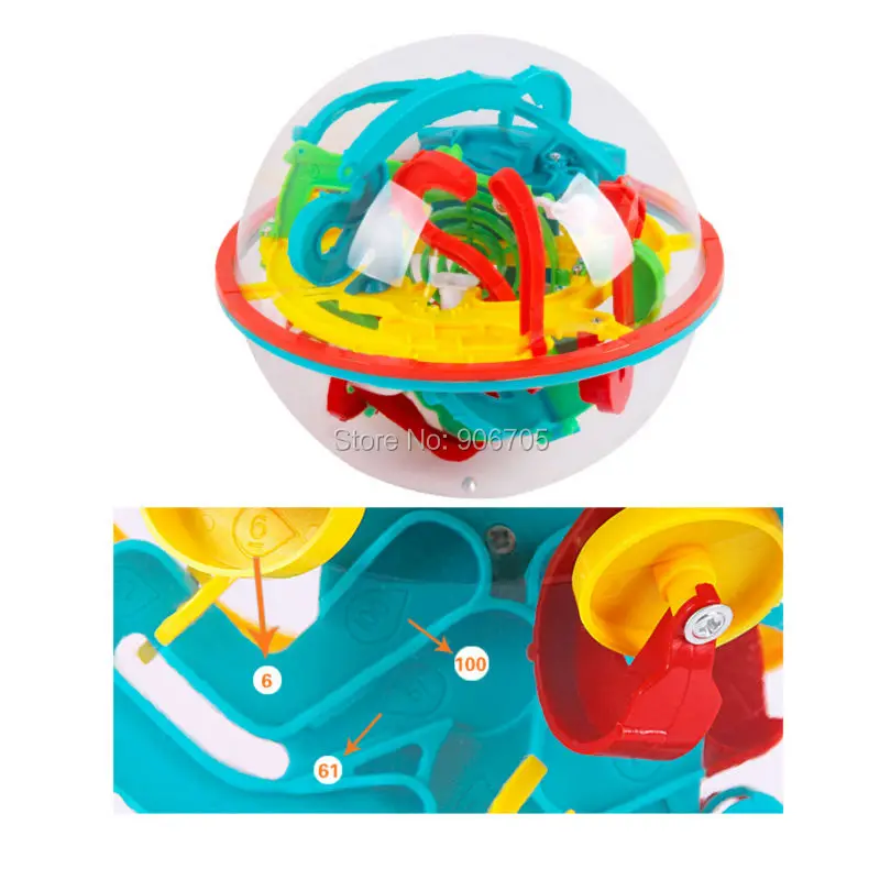 158 Steps 3D Magic Intellect Ball Marble Puzzle Game perplexus magnetic balls IQ Balance toy,Educational classic toys Maze Ball 12