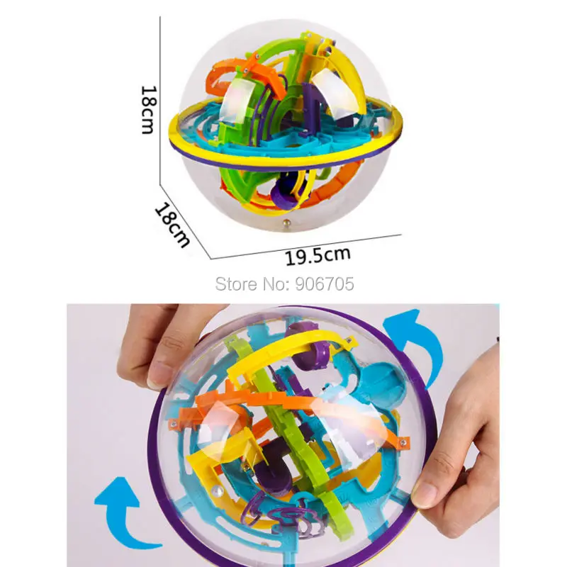 158 Steps 3D Magic Intellect Ball Marble Puzzle Game perplexus magnetic balls IQ Balance toy,Educational classic toys Maze Ball 13