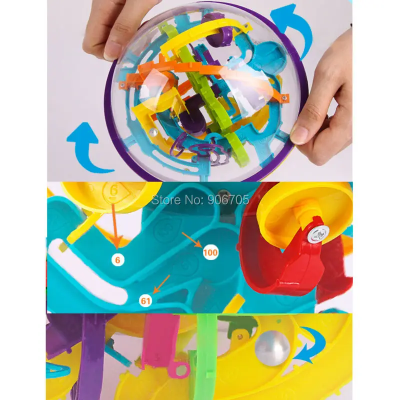 158 Steps 3D Magic Intellect Ball Marble Puzzle Game perplexus magnetic balls IQ Balance toy,Educational classic toys Maze Ball 14