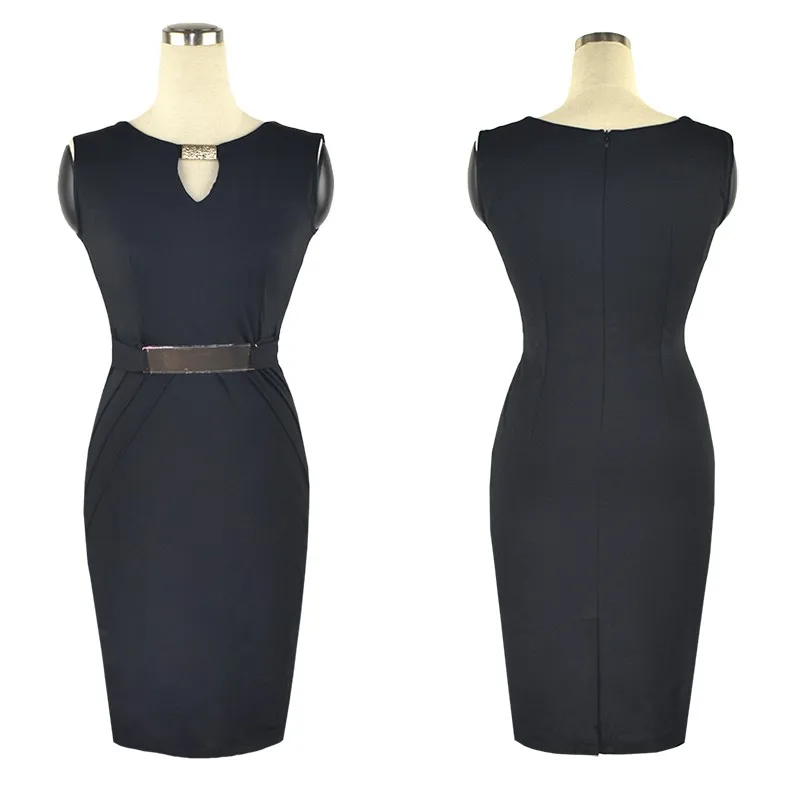 Fashion Women 2014 Gown Empire Waist Knee-Length Sequined Elegant Casual Bodycon Pencil Evening Party Dresses Plus Size S-XXL 21