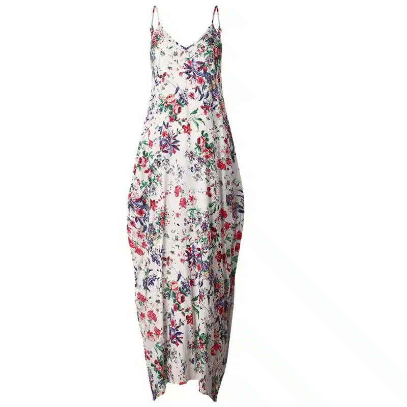 Print Floral Loose Boho Bohemian Beach Dress Women Sexy Strap V-Neck Retro Vintage Long Maxi Dress Summer 2018 Plus Size 3XL 13