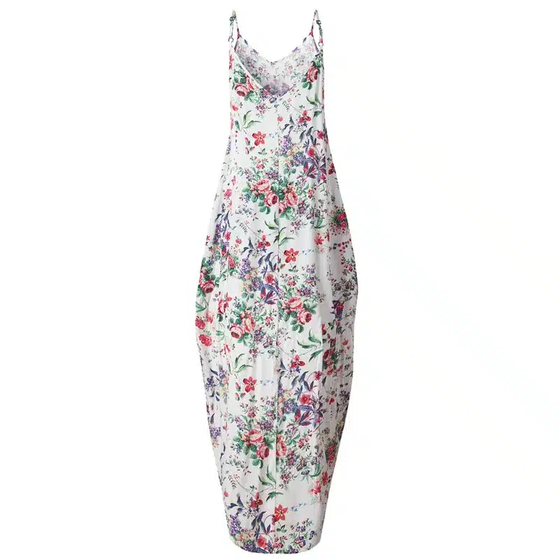 Print Floral Loose Boho Bohemian Beach Dress Women Sexy Strap V-Neck Retro Vintage Long Maxi Dress Summer 2018 Plus Size 3XL 14