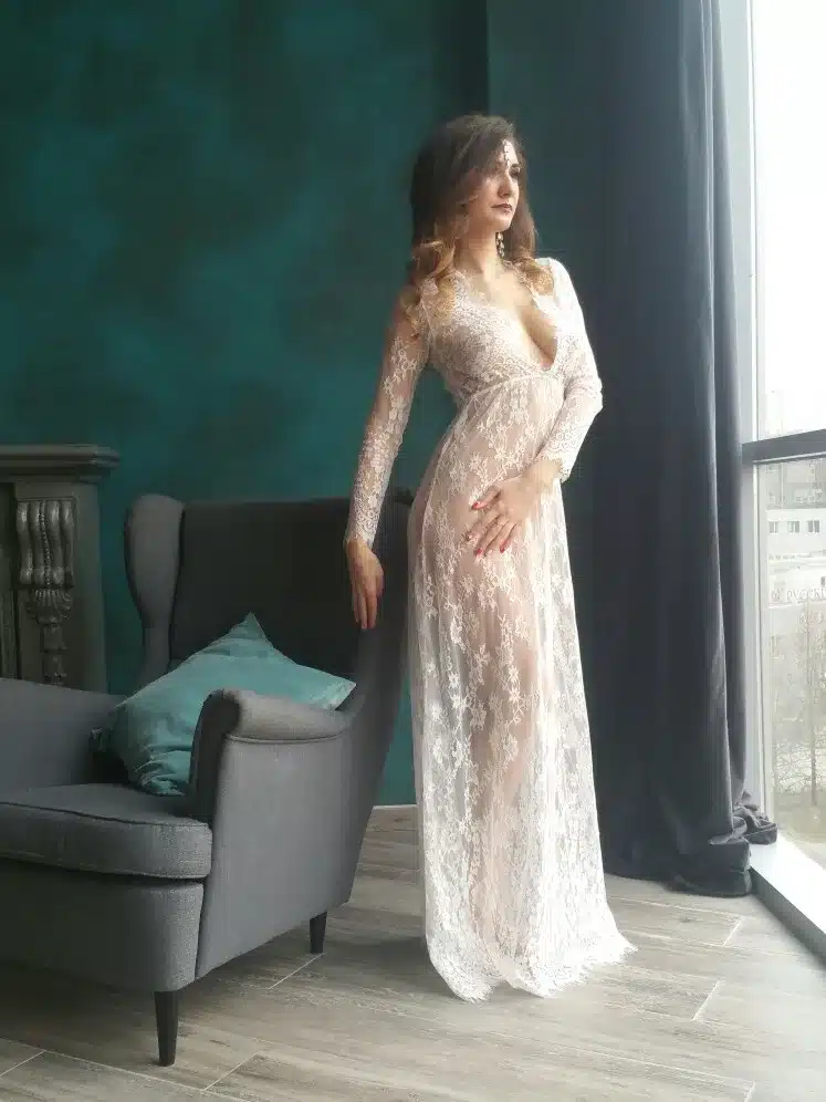 ArtSu Women 2017 Sexy V-neck Long Sleeve Long Lace Dress Summer Floral Maxi Vestidos Mujer Plus Sexy Black White Red 4XL DR5046 37