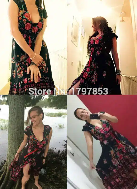 BellFlower Summer Boho Dress Etehnic Sexy Print Retro Vintage Dress Tassel Beach Dress Bohemian Hippie Dress Robe Vstidos Mujer 12