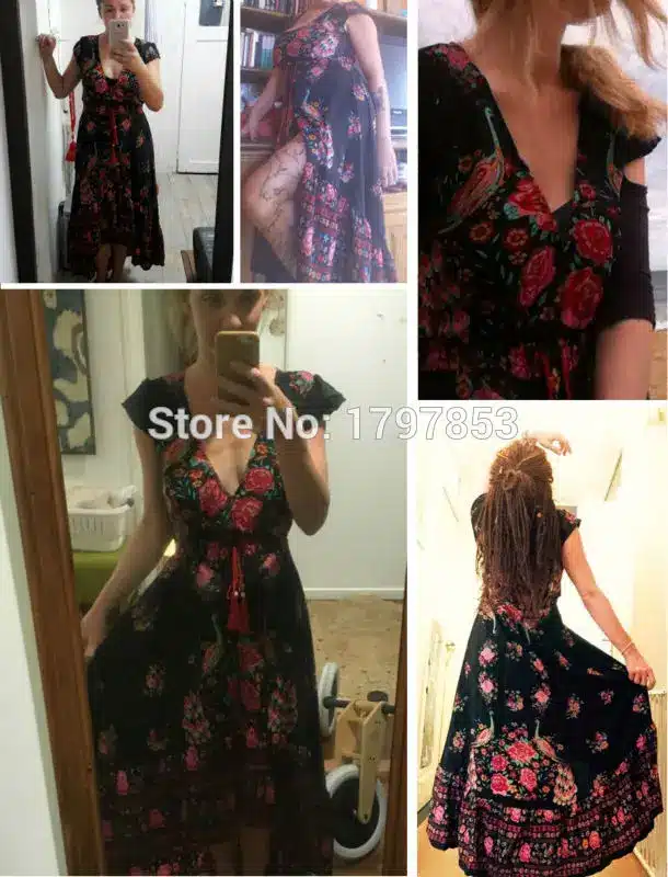 BellFlower Summer Boho Dress Etehnic Sexy Print Retro Vintage Dress Tassel Beach Dress Bohemian Hippie Dress Robe Vstidos Mujer 13