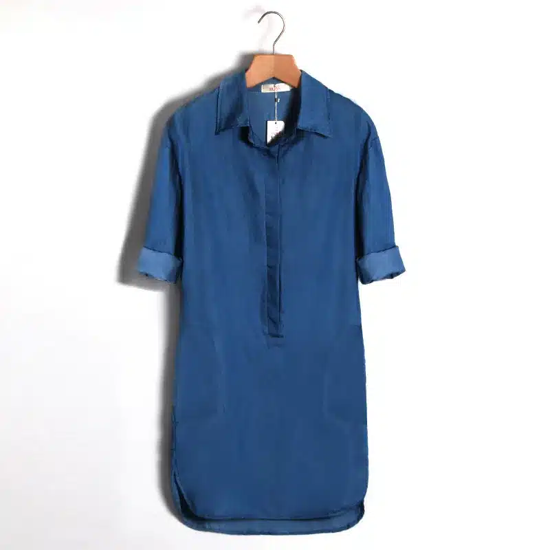Causal Women Denim Shirt Dress Summer Irregular shirt dress Long Sleeve Sexy Mini Dress Casual Loose Jean Dresses LJ1286E 17