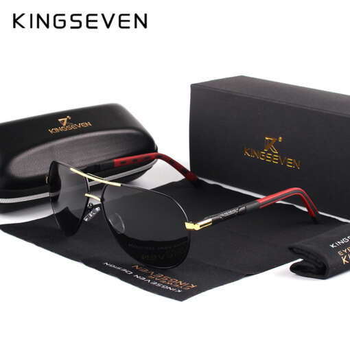 KINGSEVEN meeste vintage alumiiniumist HD polariseeritud päikeseprillid, klassikaline bränd, toonitud läätsega sõiduprillid meestele ja naistele.