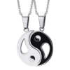 Yin Yang sümboliga must-valged sõpruse kaelakeed kahele, ideaalne kingitus sõpradele või armastajatele.