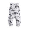 Beebide body dinosaurustega, varrukateta, unisex, puuvillane, roheline dinosaurusmuster, sobib vastsündinutele ja imikutele.