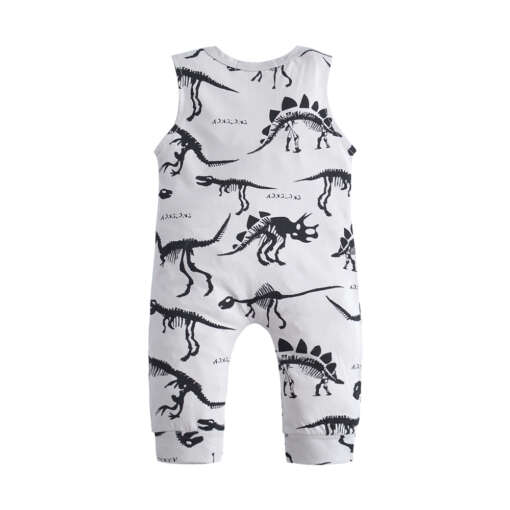 Beebide body dinosaurustega, varrukateta, unisex, puuvillane, roheline dinosaurusmuster, sobib vastsündinutele ja imikutele.