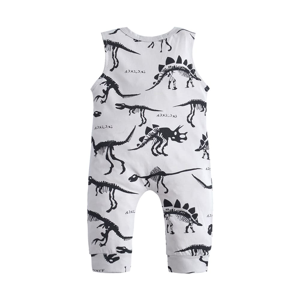 Beebide body dinosaurustega, varrukateta, unisex, puuvillane, roheline dinosaurusmuster, sobib vastsündinutele ja imikutele.