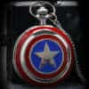 Steampunk Captain America Avengersi kilbiga kvarts taskukellade komplekt, kaelakee, fob kett ja kinkekarp meestele ja poistele