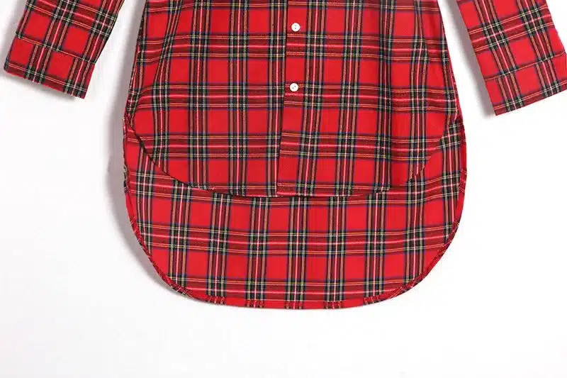 NEW Women Dress Sexy Long Sleeve Office Dress Irregular Plaid Shirt Dresses Women Clothes LJ5932E 23