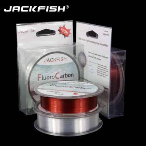 Punane ja valge õngenöör, JACKFISH 100M, fluorosüsinikust, tugevus 4-32LB, lendõngitsemiseks.
