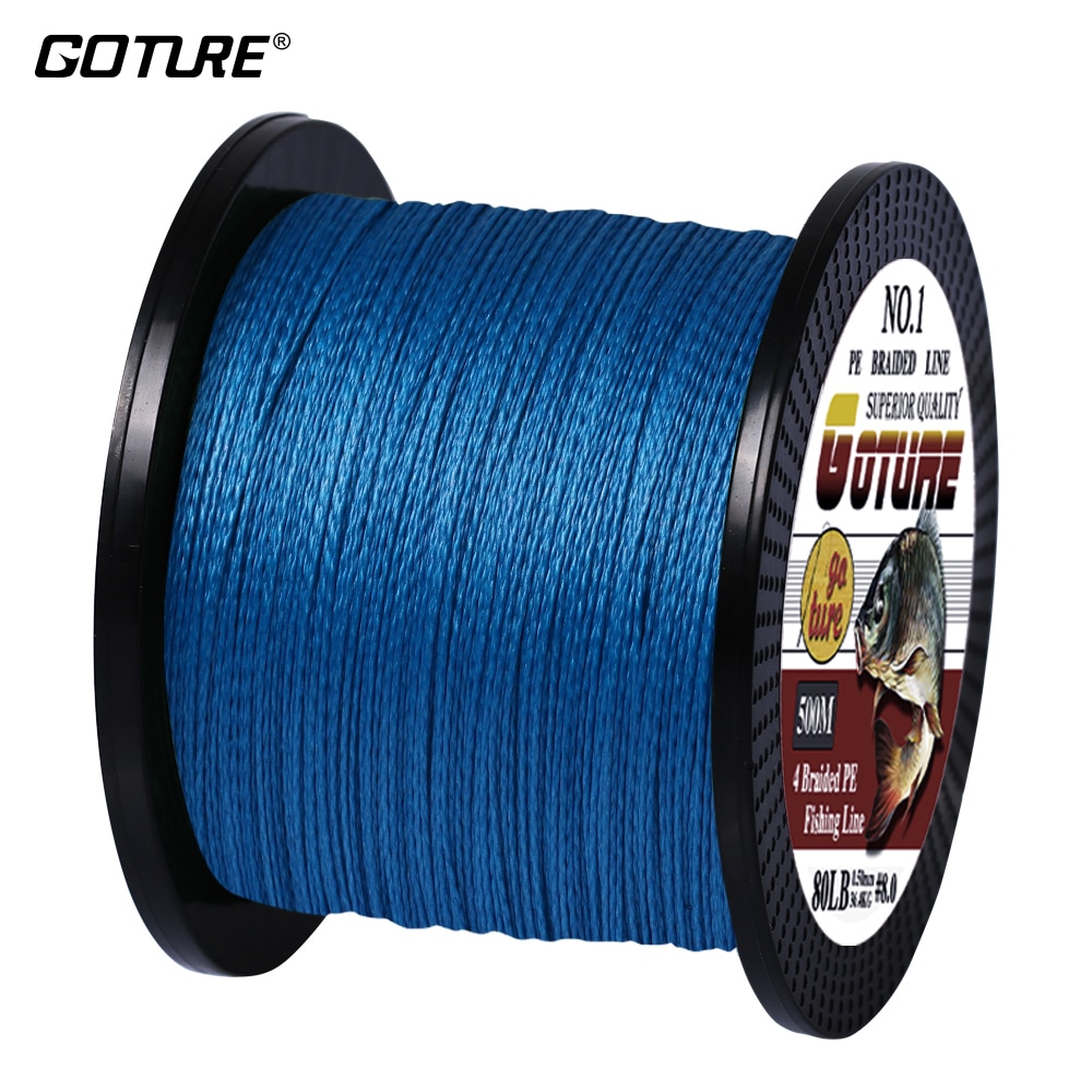 Goture PE punutud õngenöör multifilament, 500M, 4 kihti, karbipüügiks soolases vees, kandevõime 8 10 20 30 40 60 80 LB.