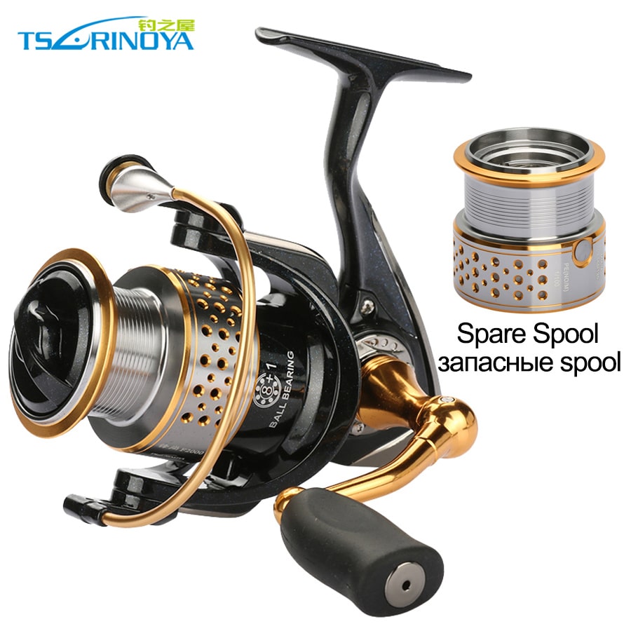 Tsurinoya spinningrull koos varurulliga, 2000 seeria, 9BB, karbirull, tõmbejõud 6KG