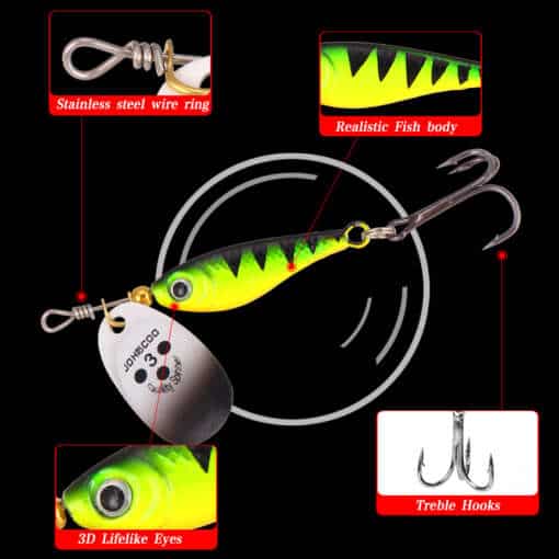 SEAPESCA metallist landid erinevate kaaludega, 3D silmade ja kvaliteetsete kolmik-konksudega kalapüügiks, saadaval neljas värvitoonis.