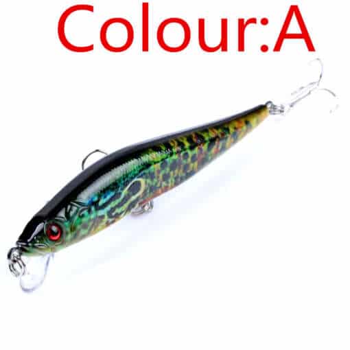 Soodne lant, 10 cm, 10 g, neljas erinevas värvitoonis, 3D silmadega, plastmaterjalist, sobib kalapüügiks 0.3m - 1.5m sügavusel, varustatud 6 # konksudega, pakendatud OPP kotti.