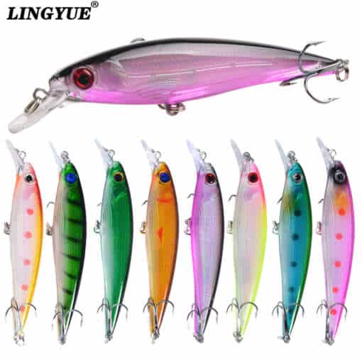 3D silmadega landid, LINGYUE bränd, 11 cm pikk, 13.4g kaal, erksates värvitoonides, kõrge süsinikusisaldusega terasest kolmikkonksuga, elutruud ja kiire liikumine vees, kalade meelitamiseks suurepärane visuaalne efekt.