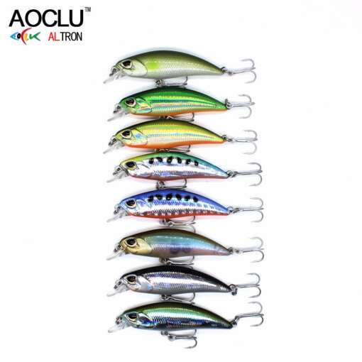 AOCLU wobblers Jerkbait 8 värvi, 5cm, 4.0g, kõva landiga väike minnow, crank kalapüügiks, bass, magevee ja soolase vee jaoks, uppuv land 6