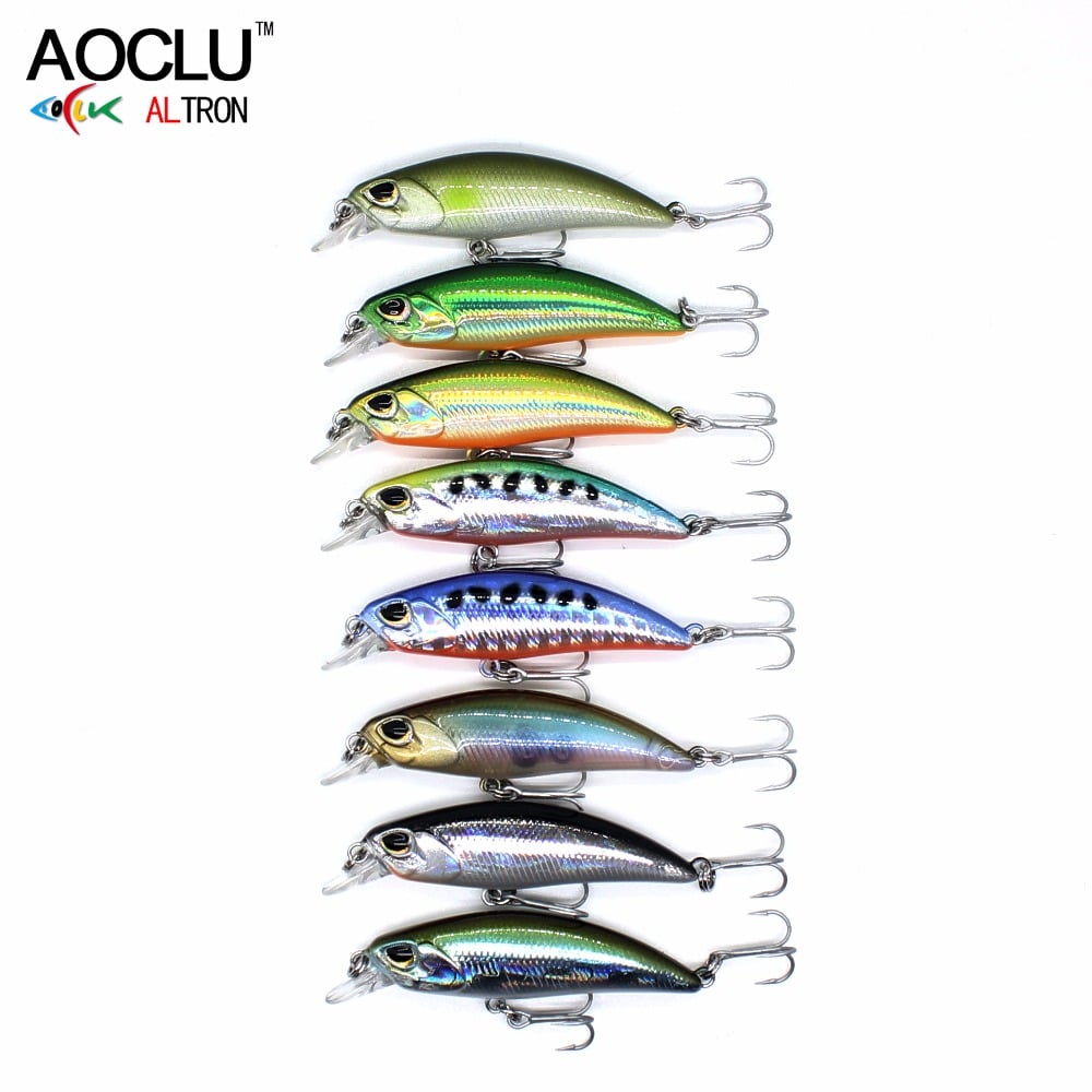AOCLU wobblers Jerkbait 8 värvi, 5cm, 4.0g, kõva landiga väike minnow, crank kalapüügiks, bass, magevee ja soolase vee jaoks, uppuv land 6
