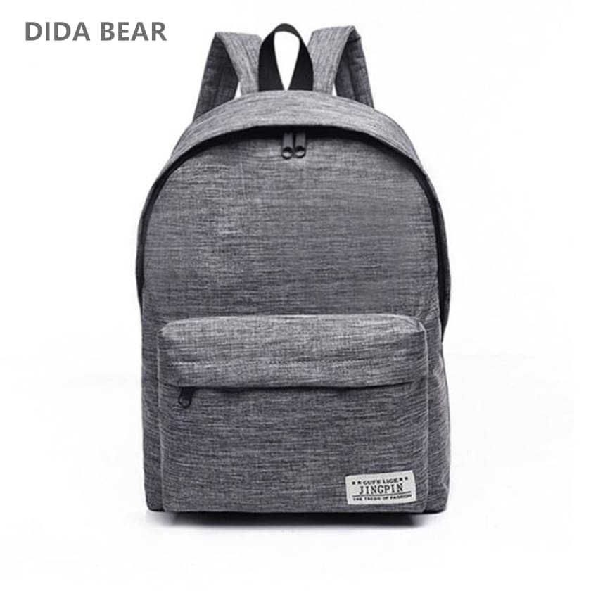 DIDA BEAR hall lõuendist seljakott noortele, kaks sahtlit, sobib sülearvutile ja reisidele.