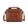 Vintage stiilis crossbody kott pruuni PU nahaga ja lihtsa disainiga.