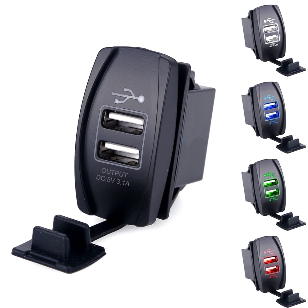 Kahe USB auguga laadija