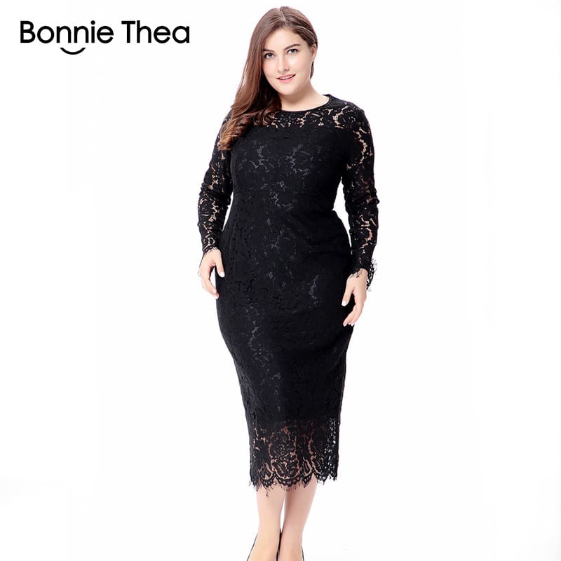 Elegantne must pitsiline kleit suurtele suurustele, suvine, 6XL, sobib pidulikeks sündmusteks.