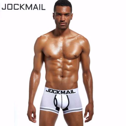 Võrgust Jockmail bokserid meeste pesu, hingav ja seksikas disain.