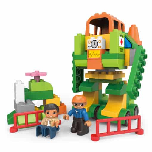 61-osaline meditsiiniline kiirabi robotauto ehitusklotside komplekt, sobib Lego Duplo linna klotsidega, hariv mänguasi lastele.