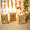 Vintage välimusega puidust küünlajalad tealight küünalde hoidmiseks, jõulupühade ja aastavahetuse kaunistusena kodu dekoratsioonideks.