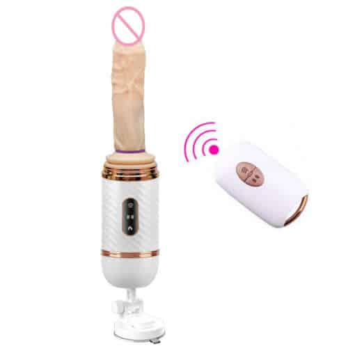 USB-ga laetav automaatne dildo koos teleskoopilise funktsiooniga, juhtmevaba kaugjuhtimispult naistele naudinguks.