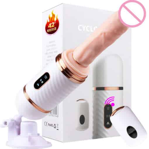 USB-ga laetav automaatne dildo koos kaugjuhtimispuldiga, mis pakub erinevaid vibratsioonirežiime naistele mõeldud intiimseks kasutuseks.