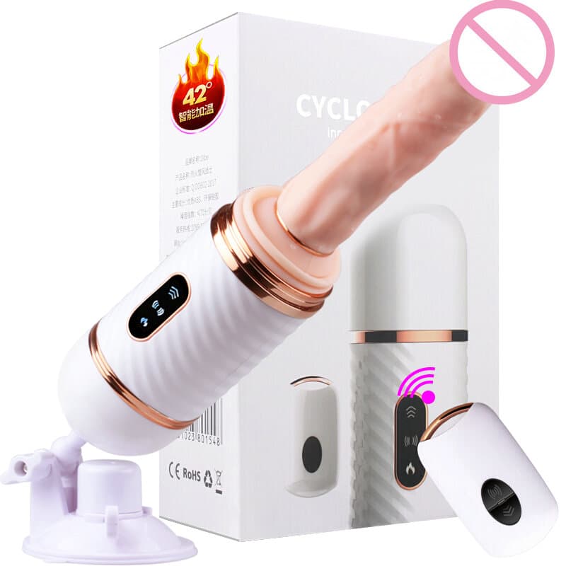 USB-ga laetav automaatne dildo koos kaugjuhtimispuldiga, mis pakub erinevaid vibratsioonirežiime naistele mõeldud intiimseks kasutuseks.