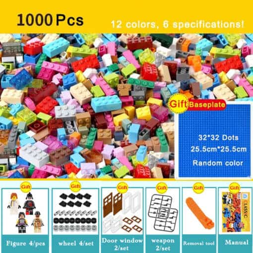 Legoklotside komplekt, 450 tk, erinevates värvitoonides ja kujundites, ideaalne loovaks ehitamiseks ja mängimiseks lastele.