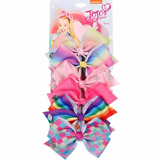 Värvilised JoJo Siwa vikerkaare mustriga juukseklambrid tüdrukutele, käsitööna valminud boutique stiilis 6 tk komplektis.