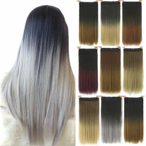 ombre sirged juuksepikendused erinevates värvitoonides