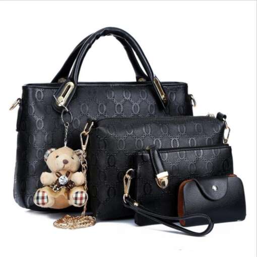 Neljaosaline kottide komplekt, naiste käekotid ja crossbody kotid, valmistatud PU nahast.