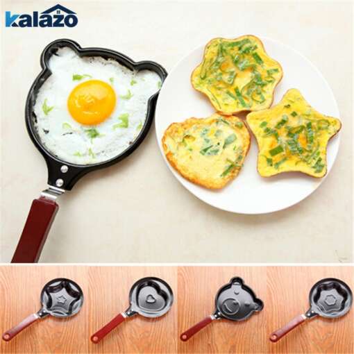 Väike mittekleepuv pann loominguliste pannkookide ja omlettide valmistamiseks köögis.