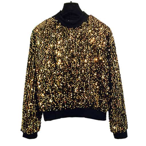 Fashion Spring naiste O-kaelusega pullover, millel on säravad litrid ja streetwear stiil hip-hop tantsuks, sobib igaks laval esinemiseks.