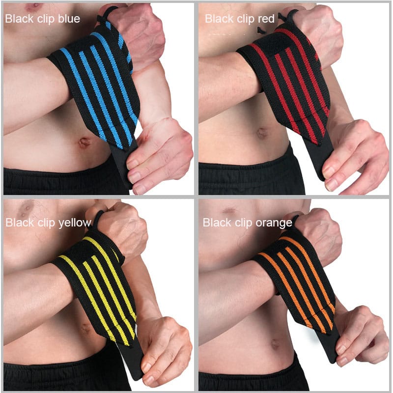 Triibulised randmetoed sportimiseks, reguleeritavad ja elastsed, sobivad tõstmiseks ja jõutõstmiseks, hingav materjal, saadaval mitmes värvitoonis.