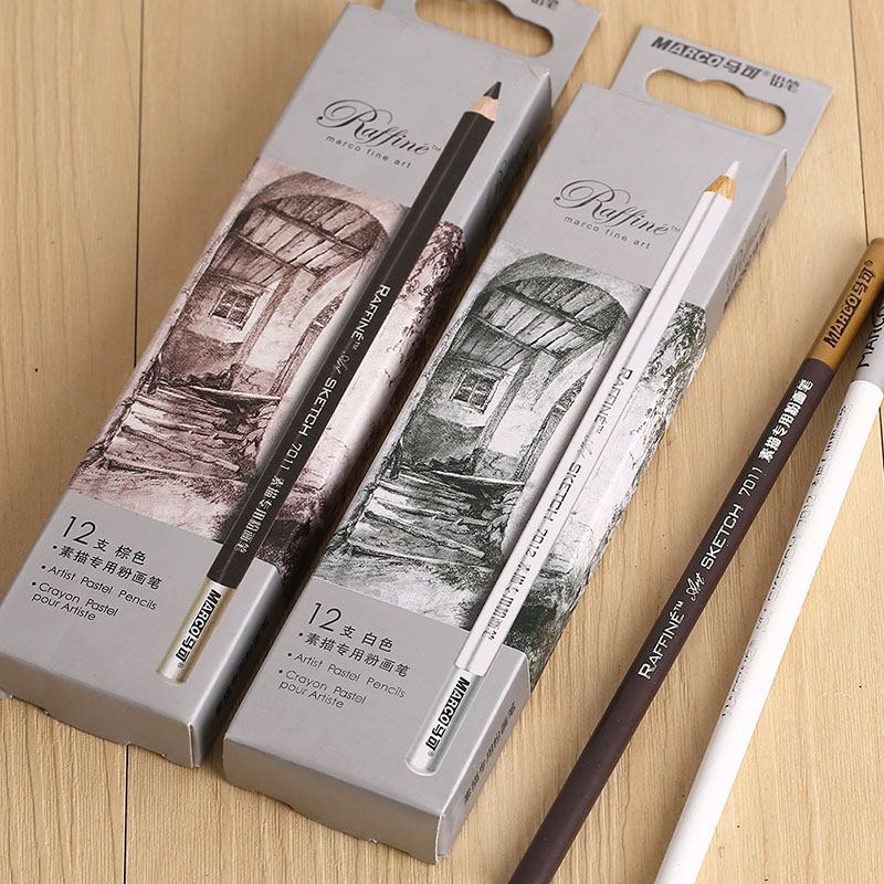 Pruun ja valge pliiats joonistamiseks, ideaalne kunstnikele ja õpilastele.