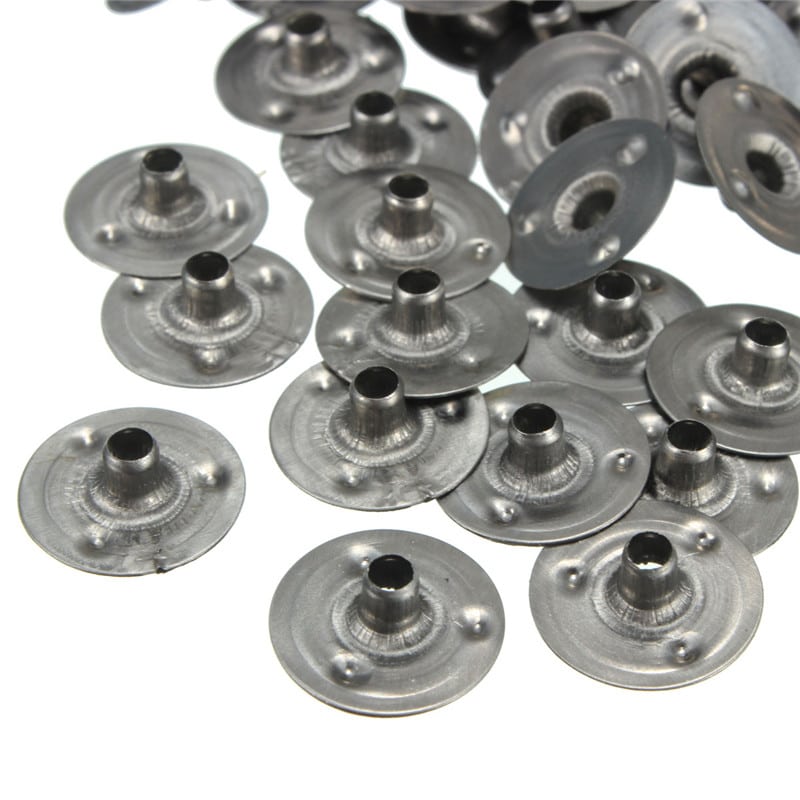 Küünlatahi aluste komplekt 100 tk, metallist ja vahatatud, küünalde valmistamiseks, mõõtmed 12.5x2.5mm