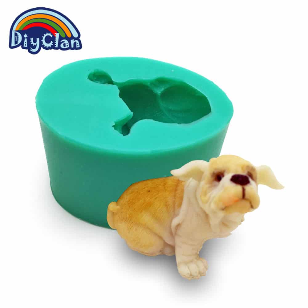 3D koera kujuga silikoonvorm käsitöö küünalde ja koogivormide valmistamiseks